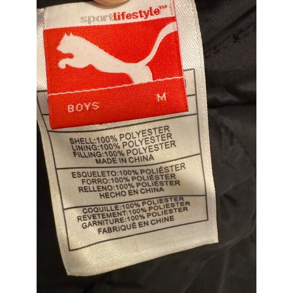 Puma Reversible mens Puffer Vest Size M Black & Gray Polyester Full Zip Durable - Picture 5 of 7